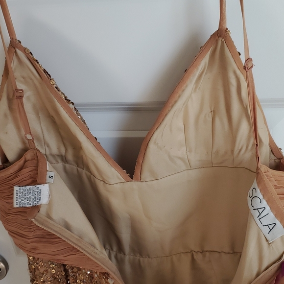 Scala Sparkle Gold Prom/Homecoming Formal Dress in Size Small EUC - Picture 4 of 5